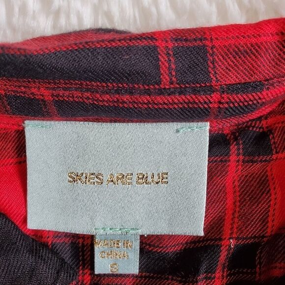 Skies are blue plaid dress Red And Black Sz Small - Picture 5 of 9